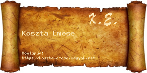 Koszta Emese névjegykártya